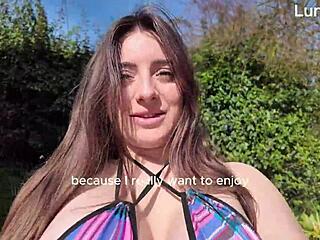 Double stimulation with toys in solo session outdoors
