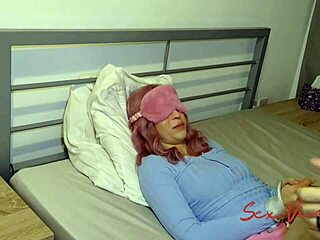 Blindfolded wife cheats with monster cock while husband watches