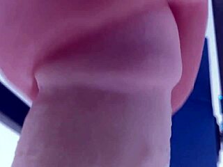 Rubjoy demonstrates fleshlights on a stunt cock with vibrating tongue