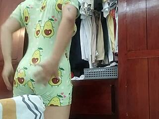 The slutty maid is getting naked for you