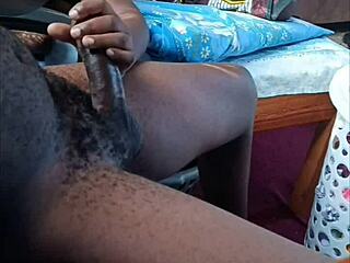 In this clip, a real african amateur couple enjoys a huge cumshot on sheer.