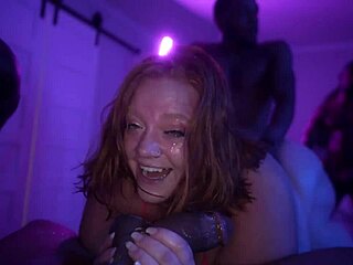 Julie’s dream of a hardcore group sex with a big black cock comes true