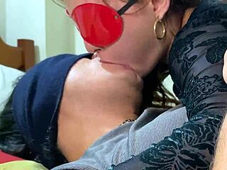 Stepsister feels intense passion in deep wet French kiss