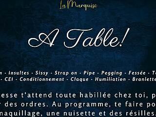 A table - French audio femdom milking table sissy cei