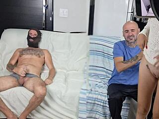 Wife Bangs Another While Husband Watches in Awe