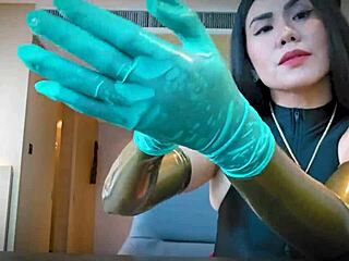 ASMR latex glove fetish with rubbing sounds