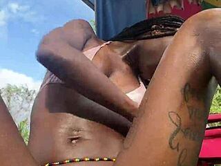 pretty petite black girl flashing in jamaica?