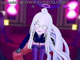 The girl with glasses feels so good when she rubs her nipples