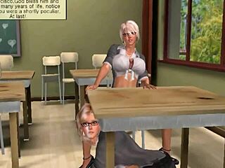 Futanari 3D fantasy with a hot redhead dickgirl and her girlfriend