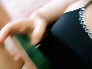 Cute chubby blonde gets deepthroat action in bedroom 1on1