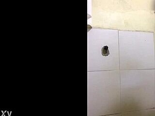 Crossdressing Ladyboy in Short Skirt Bathroom Action
