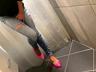 Desperate Pee in Jeans Turns Into Him Peeing on My Ass. Then I Return With a Wild Blowjob!
