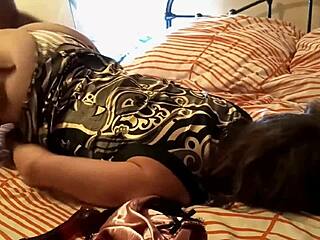 White Slut in Satin Dress Teases Interracial Desire
