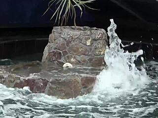 Playful Lesbian Teens 18+ Playing with Depraved Pussies at Pool - Licking and Dildo Masturbation?