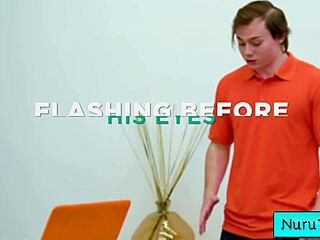 lovely pigtailed blondie teen masseuse rubs naked body on client - delilah day, anthony pierce