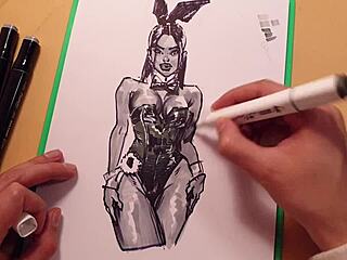 Hot Sexy Girl In Latex Quick Sketch