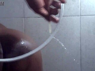 Hardcore Ebony Anal with Enema Action