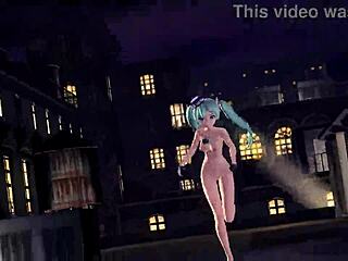 hatsune miku plays piano in full nude mod