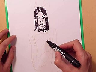 Hot Sexy Girl In Latex Quick Sketch