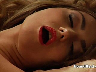 Hot oily massage turns into bondage punishment for submissive lesbian slave 😈