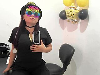 This hot office worker is preparing an anal plug for her horny ass.