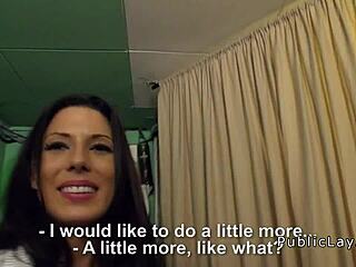 Officer tells her she can leave if she sits on his lap and plays with his meaty cock