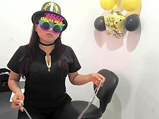 This hot office worker is preparing an anal plug for her horny ass.