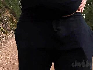 Chubbykaot Masturbates Her Curvy Belly And Cock In The Forest Outdoors