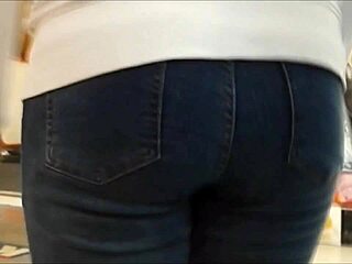teen's ass captured in tight jeans on hidden cam