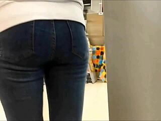 teen's ass captured in tight jeans on hidden cam