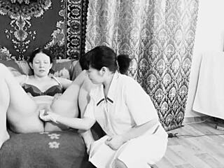 Mature milf undergoes lesbian checkup in doctor's office