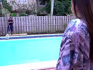 Evie Olson, you handling that huge pool boy's cock so well