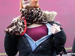 does this redhead whore love sucking cock outdoors?