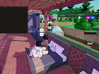 与两个兔女郎和一个公牛的跨种族三人行