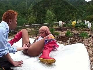 hey, wanna see this tanned japanese teen get risky outdoor creampie?