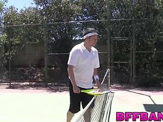 Outdoor Fun with Two Cute Teens Getting Drilled