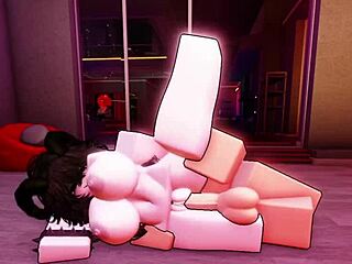 little slut begs me to fuck her hard on roblox with big cock