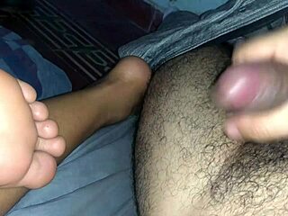 Sweet morning footjob feels amazing