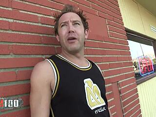 Horny blonde milf with big ass gets anal fucked and licks balls intensely.