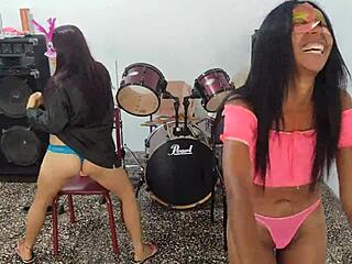 the morena and her friend masturbate on new years eve