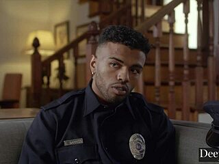 Horny blonde Amber Moore gives blowjob, rimjob, and rides cowgirl before facial in uniform fantasy