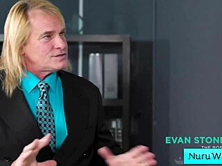 ebony masseuse nina white gives nuru massage to evan stone