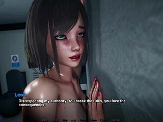 Okay, I sneak into the bathroom, spot a horny naked girl, and she begs for a hard fuck till she’s dripping with thick cum from that wild hentai teacher game p4.