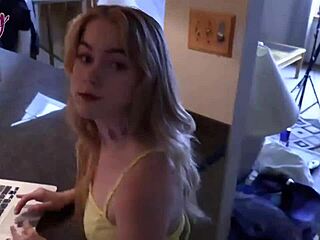 blonde petite 18+ babysitter sage fox fucks stepdad mr brogan cowgirl, bent over, creampies her big puffy pussy