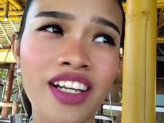Cute Asian girl chats about massive dildo style