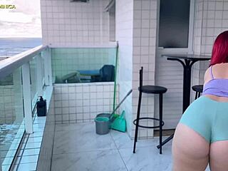 Brazilian latina maid in mini shorts teases with pov voyeur fetish action