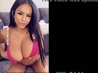 Sexy solo girl performs cam show with boobs and tits.