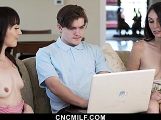 yo, stepsisters got a freeuse guy fixing their laptop today
