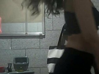 Perfect brazilian body gets anal fucking and creampie in hidden bathroom