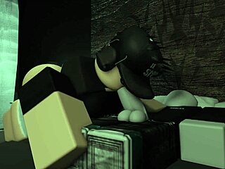 Roblox girl couldn't sleep, so she sucked her boyfriend's cock while he slept.